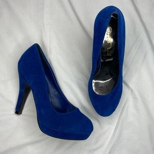 Royal blue suede heels